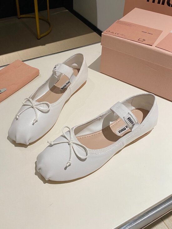 Miu Miu Shoes - Miu Miu Satin ballerinas Flats with Bow